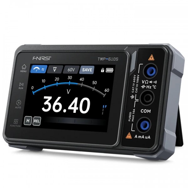 FNIRSI® TMP-610S 3-in-1 Digital Multimeter DSO DDS Generator 60,000 Counts TRMS Bluetooth App Sync FNIRSI® TMP-610S 3-in-1 Digital Multimeter DSO DDS Generator 60,000 Counts TRMS Bluetooth App Sync