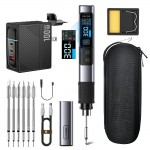 Fnirsi HS-02A MAX Portable Soldering Iron with 6 tips and 100W USB adaptor